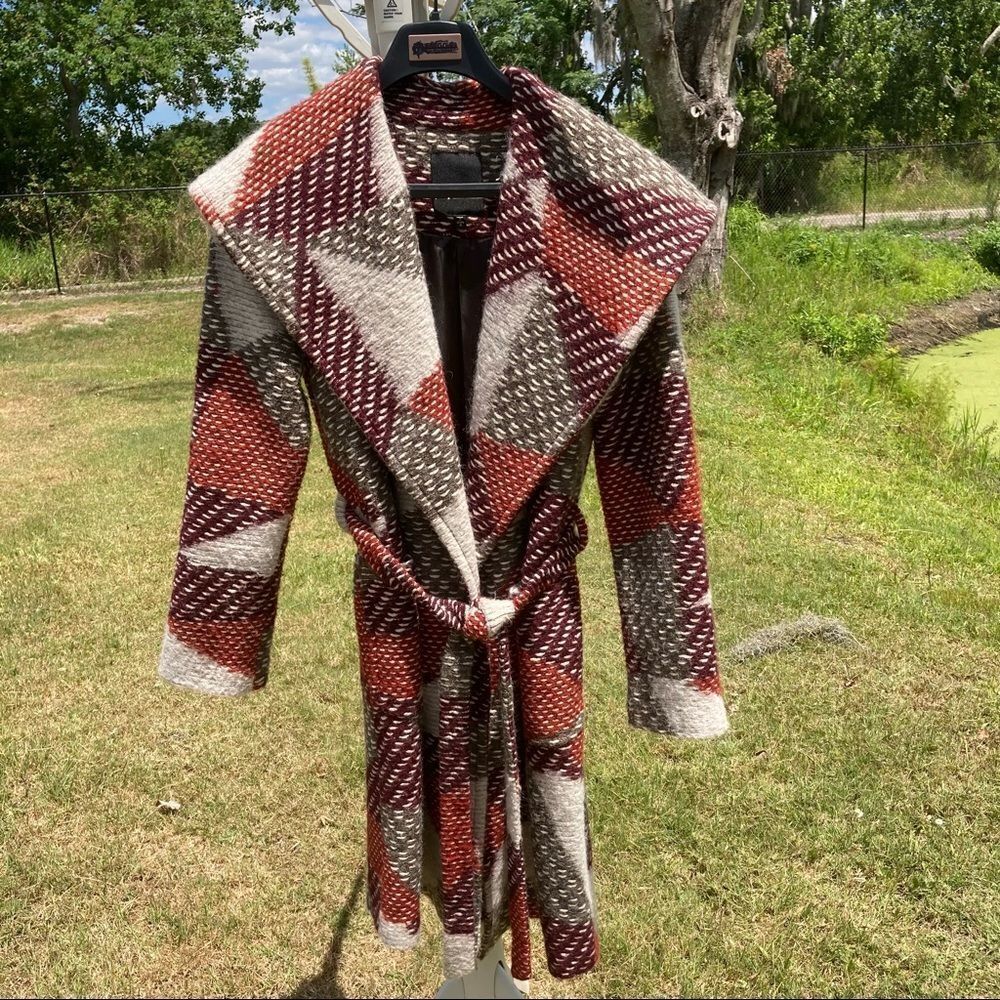 plenty by Tracy Reese Ladies Aztec Pattern Coat MD